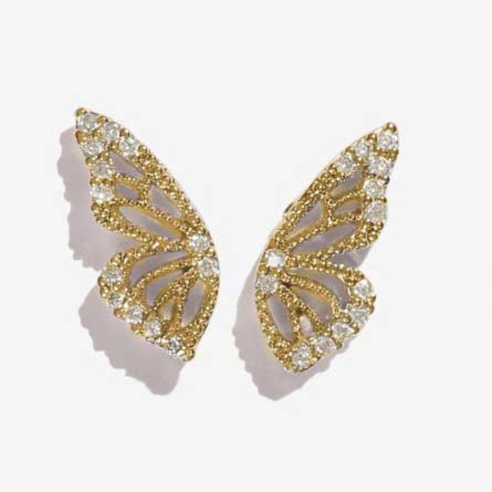 Bohemian Crystal Buttefly Earrings - Picture 2 of 3